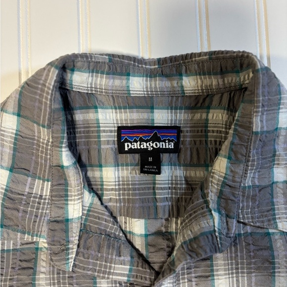 Patagonia Men's Gray Plaid Shirt size M organic cotton - Picture 3 of 7